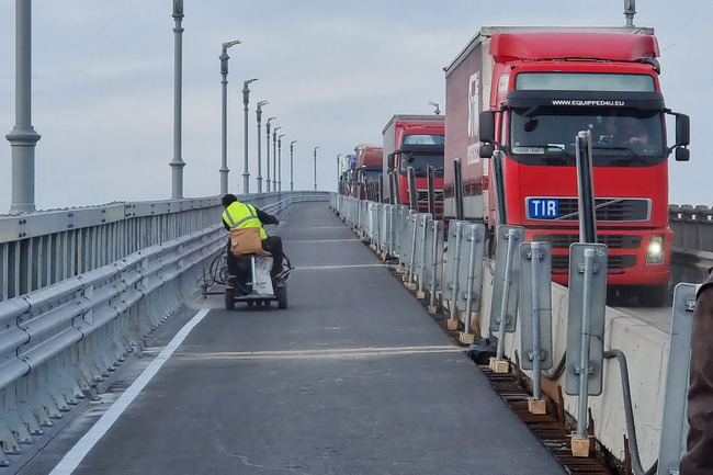 Ремонт на Дунав мост Русе ограничава движението в една лента