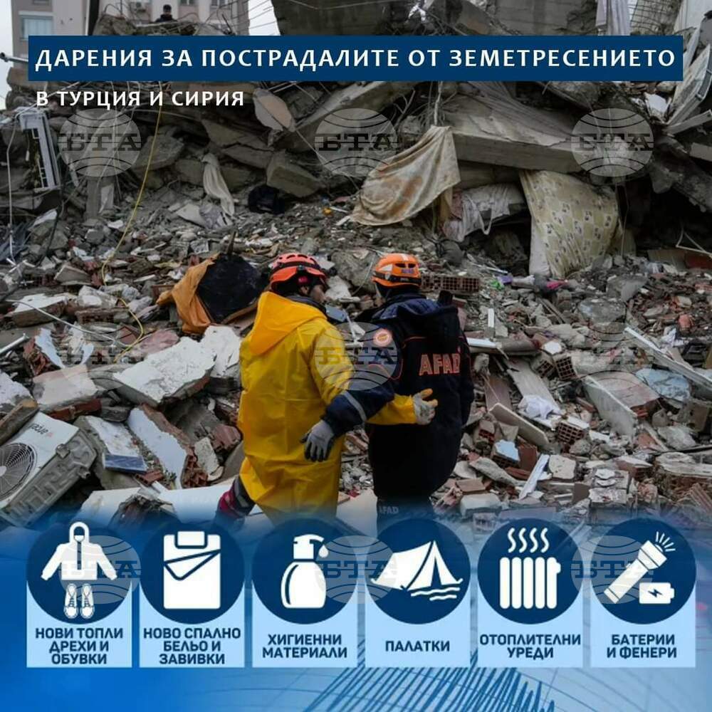БЧК-Перник започва събирането на дарения за пострадалите от земетресението в Турция и Сирия
