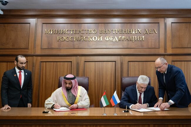 Шейх Саиф бин Зайед Ал Нахян и Владимир Колоколцев подписаха меморандум за сътрудничество