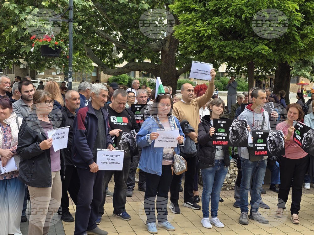 Граждани се събраха в Ловеч на протест в защита на българския лев и против приемането на еврото