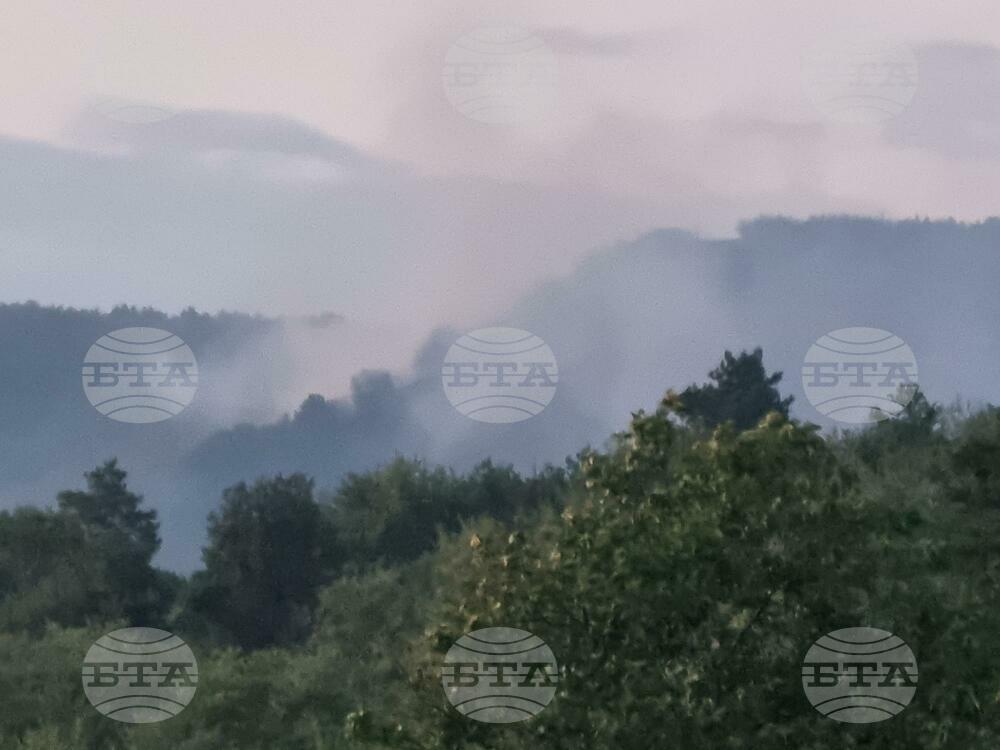 Продължава гасенето на пожара между с. Мурсалево и Кочериново