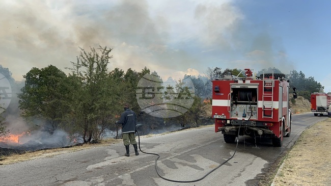 Пожарът в Харманлийско навлезе и в община Любимец, където е обявено частично бедствено положение
