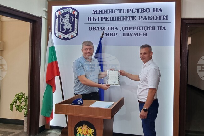 Поздравителен адрес от полицията получи шуменец, благодарение на когото в Бургаско е задържан шофьор на автобус, употребил алкохол