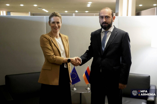 АРМЕНПРЕС: Арменският външен министър Арарат Мирзоян се срещна в Ню Йорк с ръководителката на европейската дипломация Кая Калас