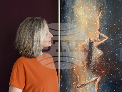 Художничката Александрина Караджова рисува великолепието на балета и женската фигура в изложбата „Сред звездите“. Снимка: Vivacom Art Hall Oboriste 5