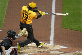 Pittsburgh Pirates starting pitcher Osvaldo Bido walks to the dugout after  pitching during the fifth inning of a baseball game against the Miami  Marlins, Saturday, June 24, 2023, in Miami. (AP Photo/Lynne