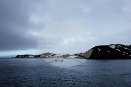 The Bulgarian naval research vessel Sv. Sv. Kiril i Metodii (RSV 421) crew and the logistics team at the Bulgarian Antarctic base clean the shore
