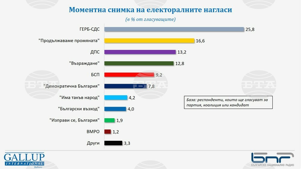 Между шест и осем формации влизат в следващия парламент, според проучване на „Галъп интернешънъл болкан“