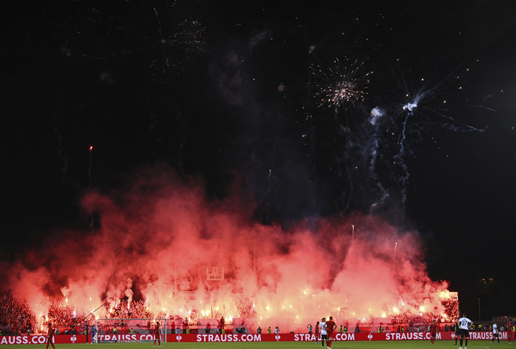 Bayern were fined €150,000 after fans used fireworks in a Cup match