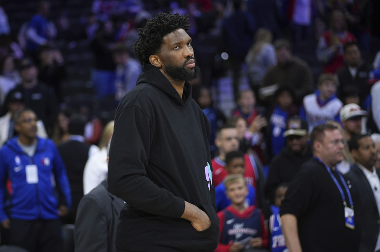 Joel Embiid was suspended three NBA games for pushing a reporter out of the team's locker room